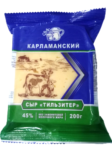 Сыр "Тильзитер" полутв. 45%, 200гр*12шт Карламан / ООО Арча