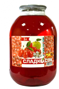 Яблоко-Кизил напиток СЛАДКОСОК 3л*4шт, ст/бан.