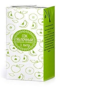 Сок Диас 1л*12шт Яблоч. прямой отжим ГОСТ32101-2013 (ТетПак)