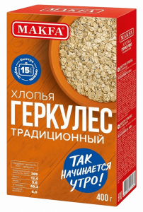 Хлопья ГЕРКУЛЕС Тр 400гр*12шт "Makfa" тв/уп (1159-АК) (2001)