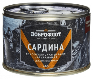иваси САРДИНА т/ок. НДМ 245гр*24шт, "Доброфлот", ключ, Гост
