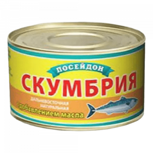 Скумбрия НДМ д/вост 230гр*24шт, "Посейдон"