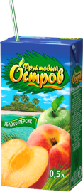 Персик/яблоко напиток "фруктовый остров" 0,5л*14шт.