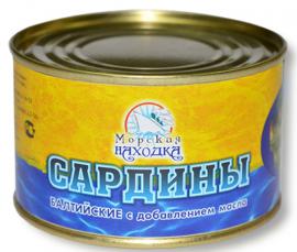 Сардины балтийские в масле 240гр*48 "мор/ находка"
